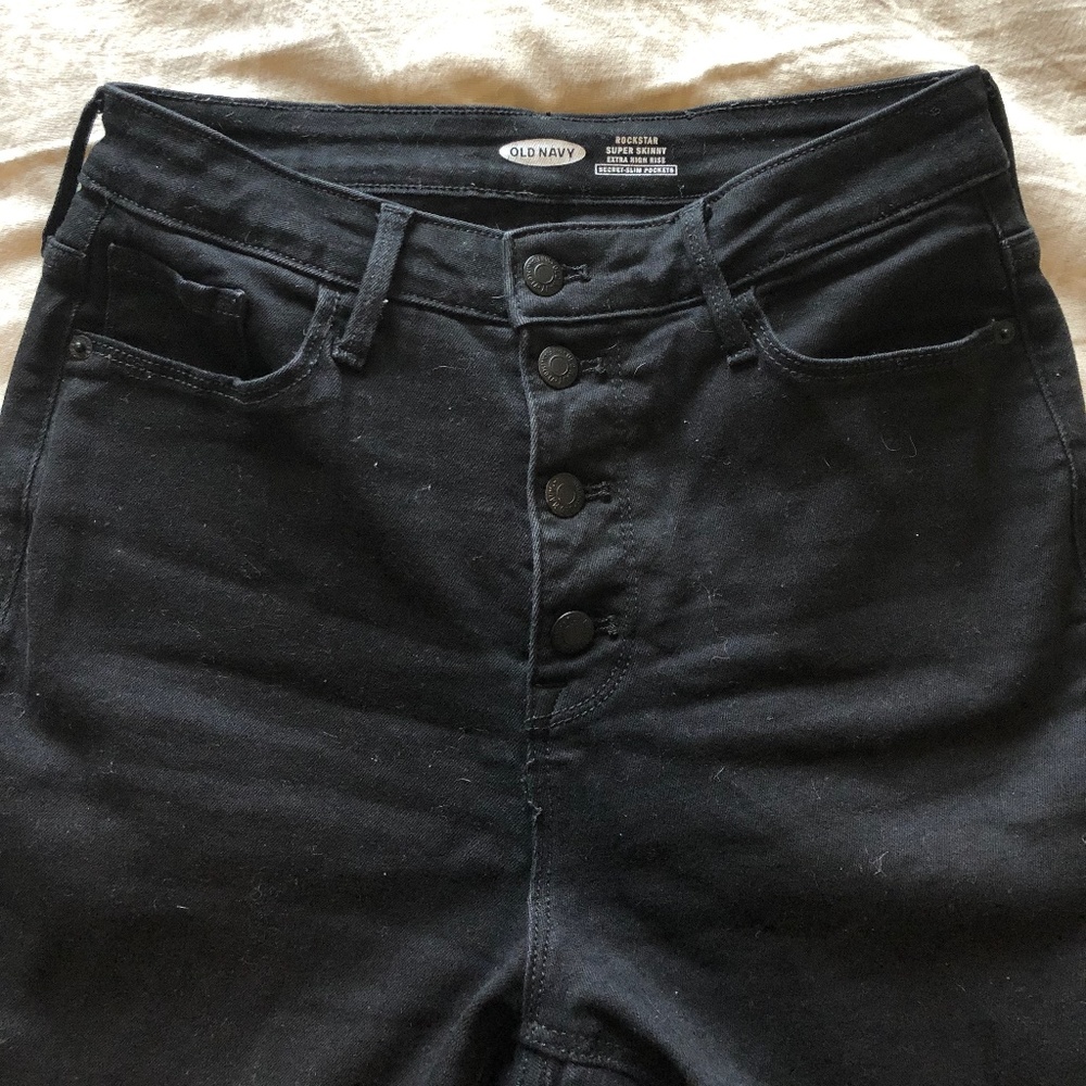 Old Navy black jeans button fly size 8